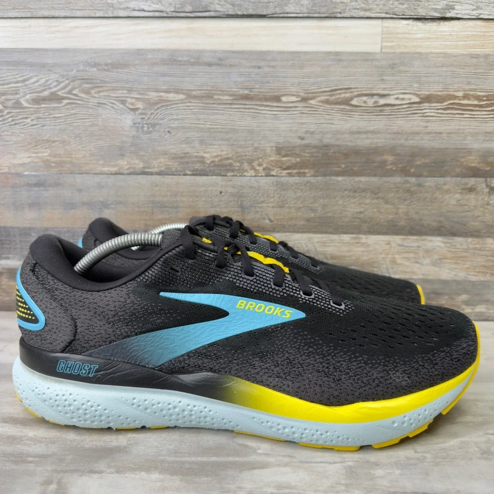 Brooks Ghost 16 Mens Size 12 Running Shoes DNA LOFT Black‎ Blue Comfort Sneakers